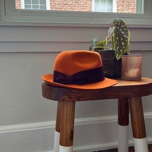 Orange Hat w/ Plum Bow